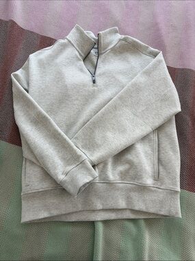 Abercrombie & Fitch Light Gray Half-Zip Sweatshirt